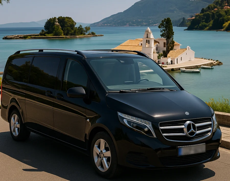 vanity premium transfers corfu minivan vlacherna monastery