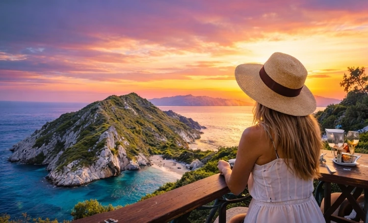 vanity premium transfers corfu sunset cove woman viewpoint